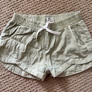 Billabong Green Athletic Shorts with Elastic Waistband